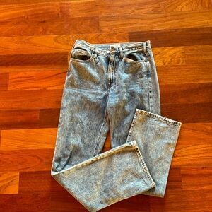Frame acid wash straight leg jeans